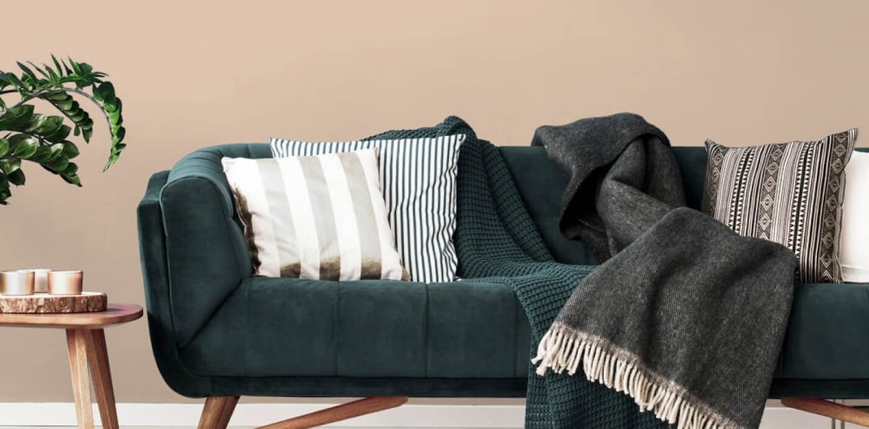 Pastel orange colours work well on walls or as ceiling paint.