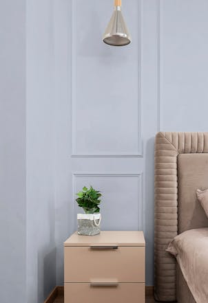Bedroom painted with Frosted Lilac