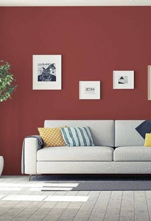 rusty wool living room wall