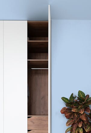 Bedroom painted with Globe Thistle