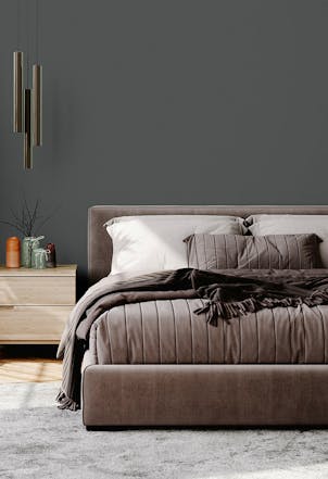 Bedroom painted with Summer Shadow