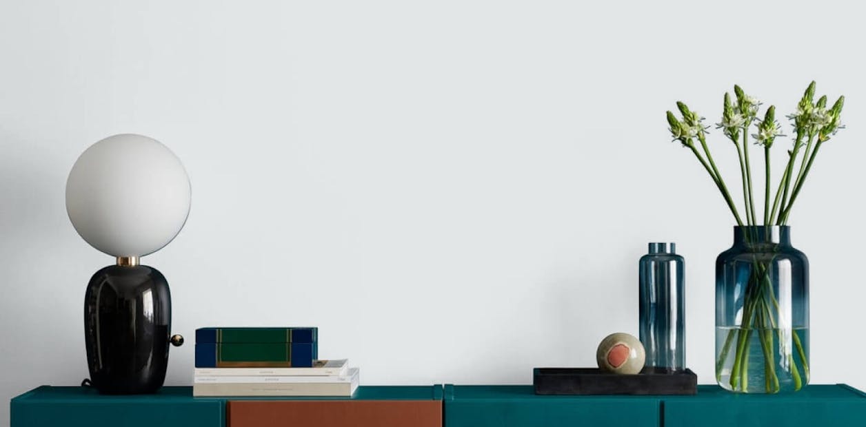 Cool blue-white paint products offer a sophisticated look.