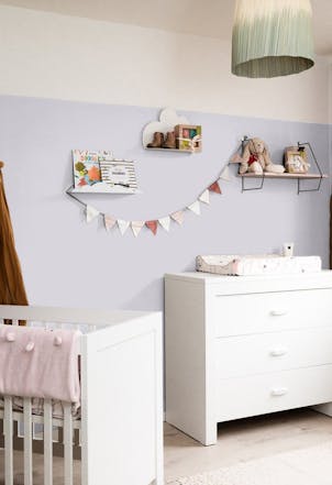 Bedroom painted with Little Lilac
