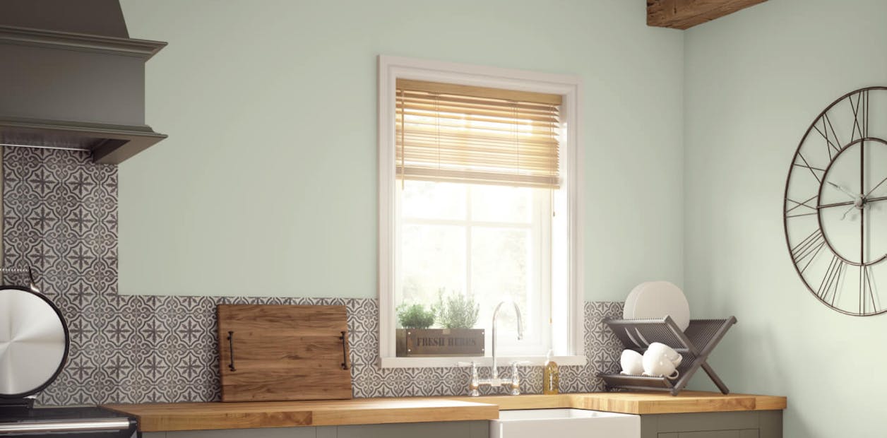 Pair Midnight Clover with flooring and beams made of wood as well as woven basket textures.