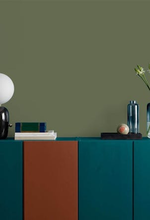 dark sage green wall