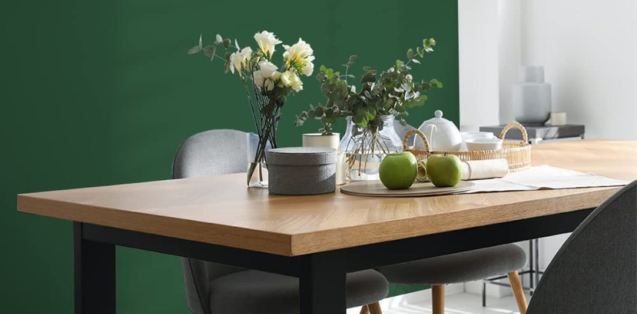 Dark green shades provide depth and a soothing effect in many cases.
