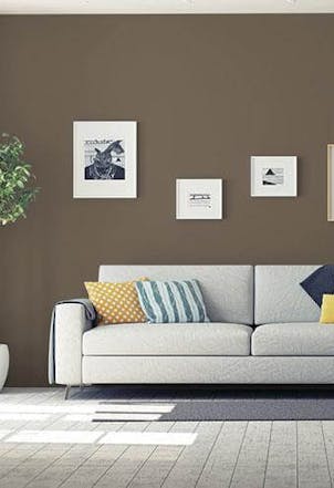 Our Introspection brown used in a living room