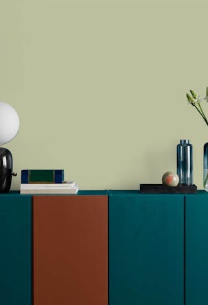 muted sage green wall 