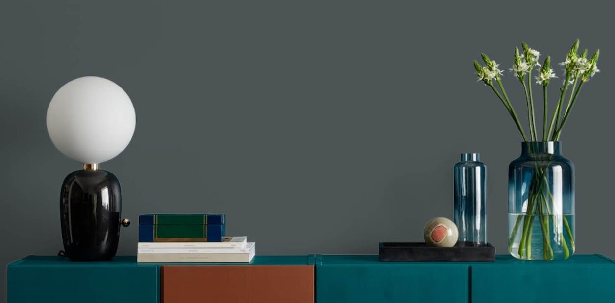 Shop for green-grey paint if you want a sophisticated look in your room.